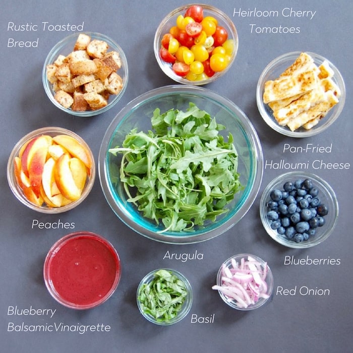 Peach Panzanella Salad Ingredients peach panzanella salad ingredients