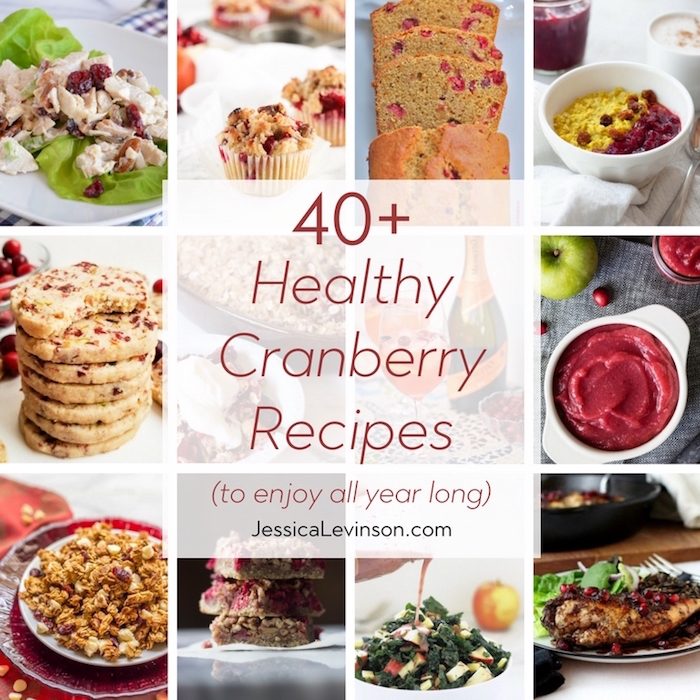 40+ Healthy Cranberry Recipes | Jessica Levinson, MS, RDN, CDN Whether fresh, frozen, canned, or dried, cranberries are a year-round superfood. Add these 40+ healthy cranberry recipes to your meal plan soon! via JessicaLevinson.com