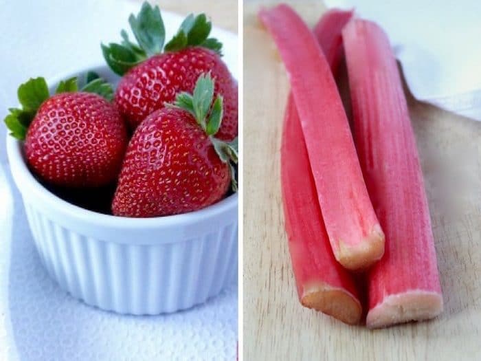 Get tips for managing added sugar this summer and enjoy a lower-sugar version of one of summer’s quintessential desserts, Strawberry Rhubarb Crisp (AD). Recipe via JessicaLevinson.com | #addedsugar #lowsugardessert #strawberry #rhubarb #summerdessert #splendanaturals Strawberry Rhubarb Image Collage