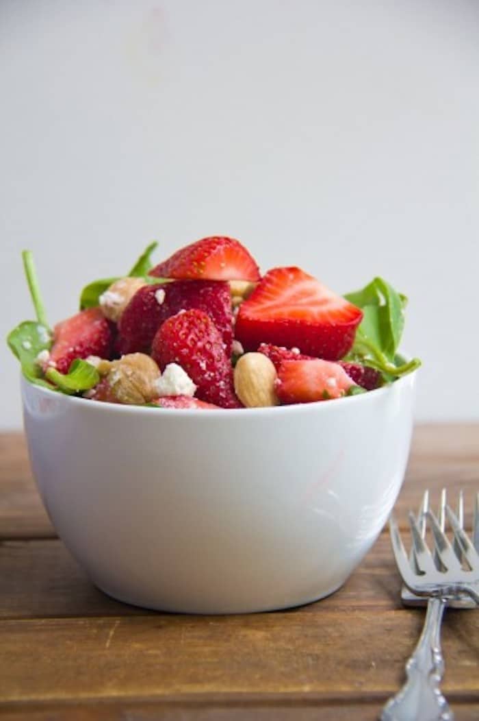 Get busy in the kitchen this spring with over 35 recipes featuring all your spring produce favorites including asparagus, fava beans, strawberries, apricots, and more! Get this spring recipe roundup at JessicaLevinson.com | #spring #springrecipes Strawberry Salad Spring Recipe Roundup