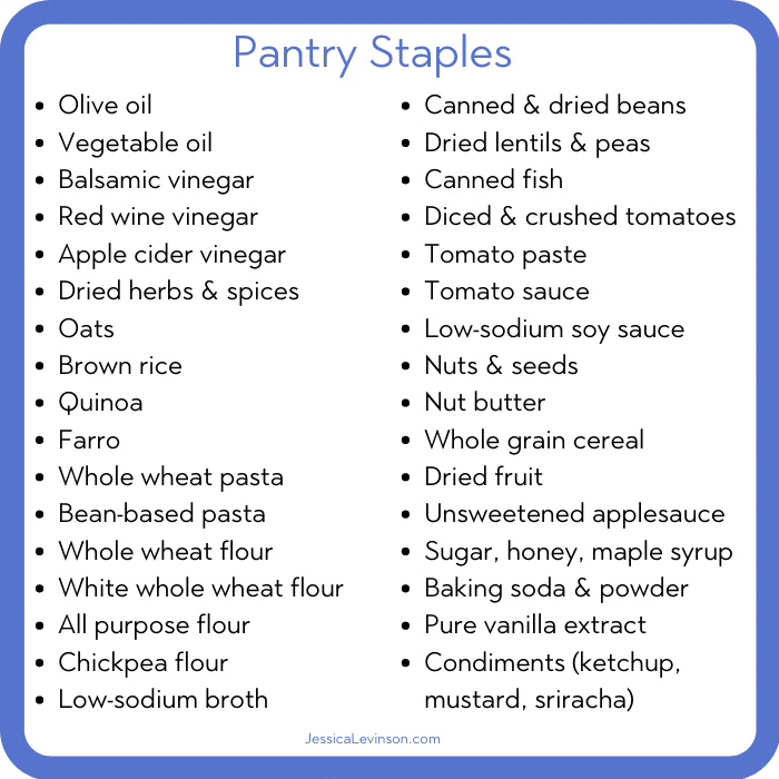 Pantry Staples List list of pantry staples